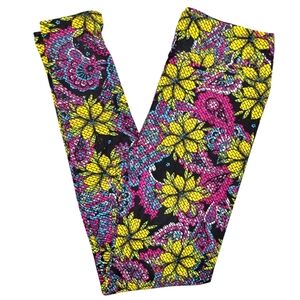 LuLaRoe Floral Print Leggings One Size (2-12)